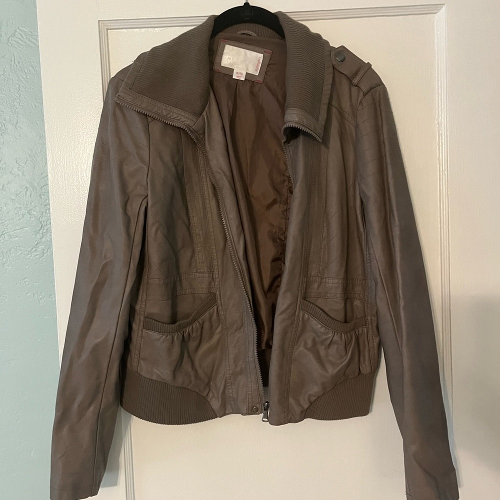 Brown faux leather jacket